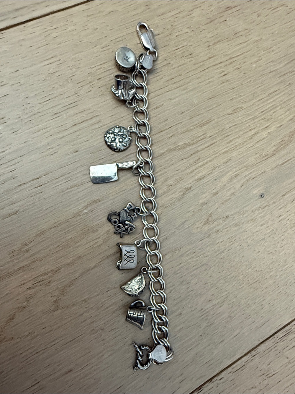 Sterling silver charm bracelet
